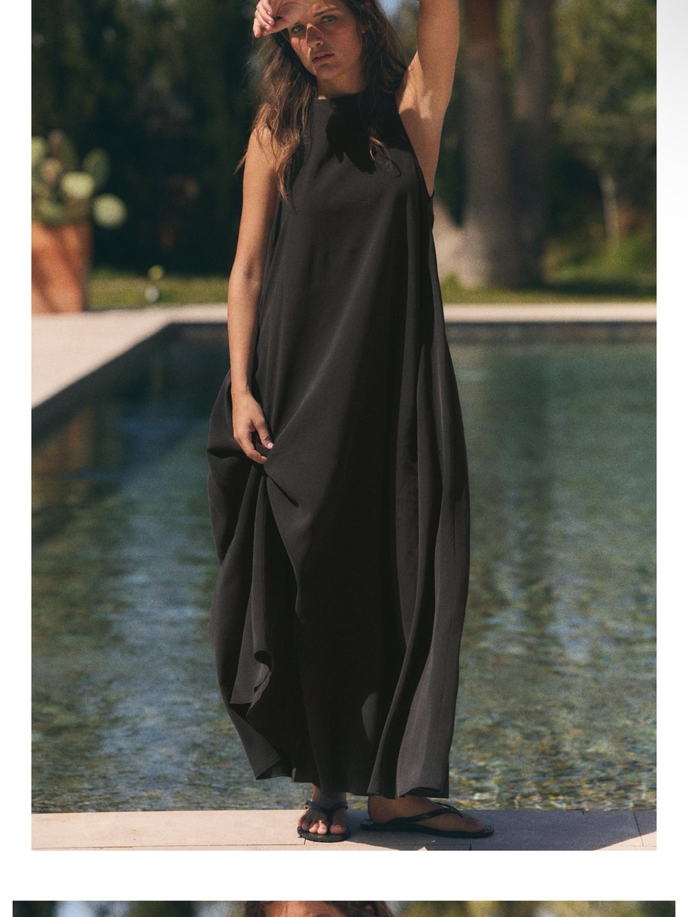 Zara new maxi Black Flowy dress